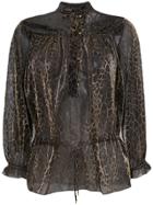Just Cavalli Snakeskin Print Blouse - Black