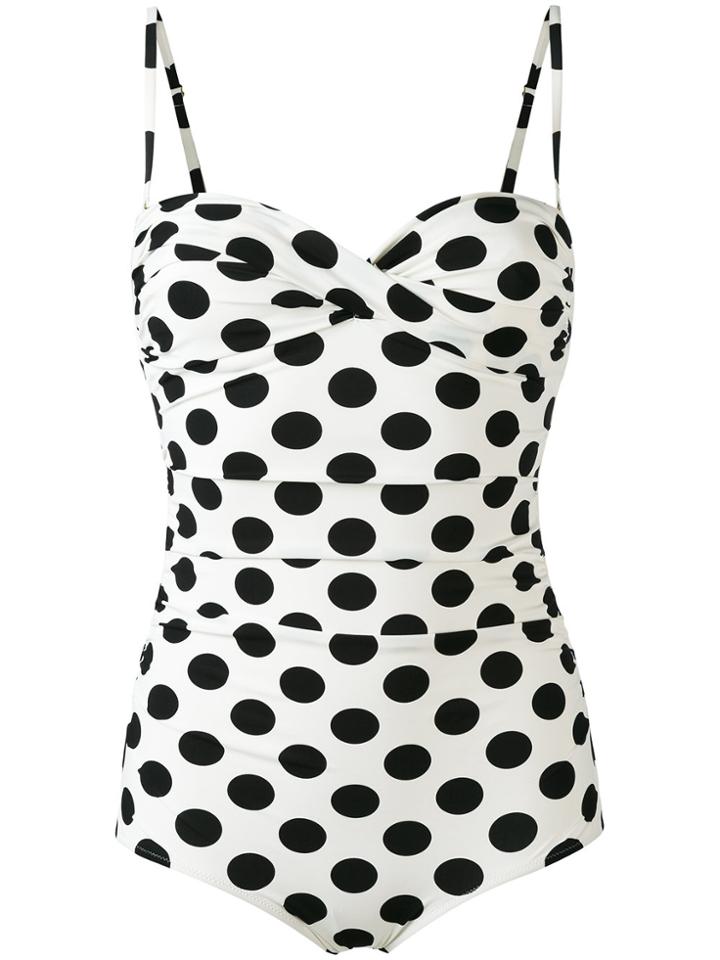 Dolce & Gabbana Polka Dot Swimsuit - White