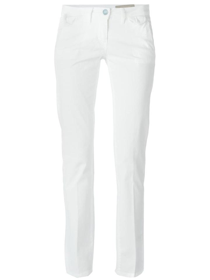 Jacob Cohen Classic Low Rise Trousers, Women's, Size: 29, White, Cotton/spandex/elastane