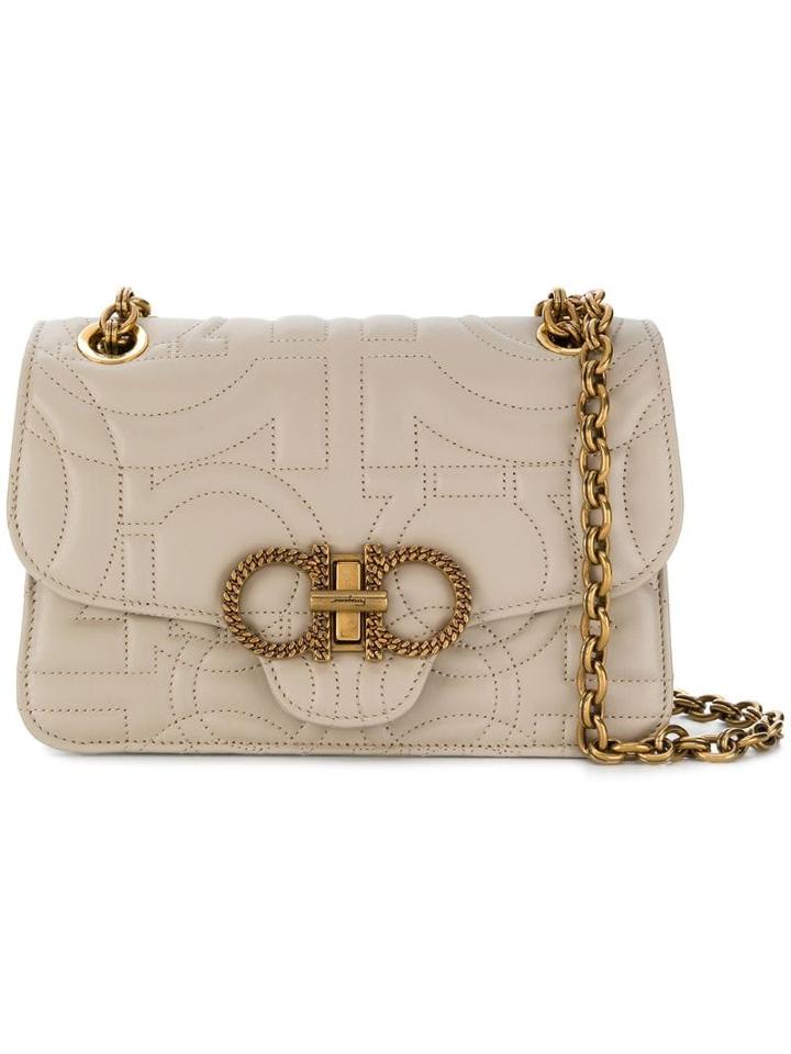 Salvatore Ferragamo Gancini Quilted Shoulder Bag - Neutrals
