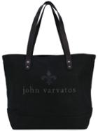 John Varvatos - Embroidered Tote Bag - Men - Cotton/leather - One Size, Black, Cotton/leather