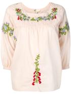 Local Embroidered Floral Blouse - Neutrals