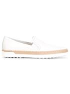 Tod S Braided Trim Slip-on Sneakers, Women's, Size: 41, White, Leather/rubber