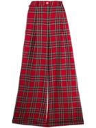 Jejia Plaid Wide Trousers - Red