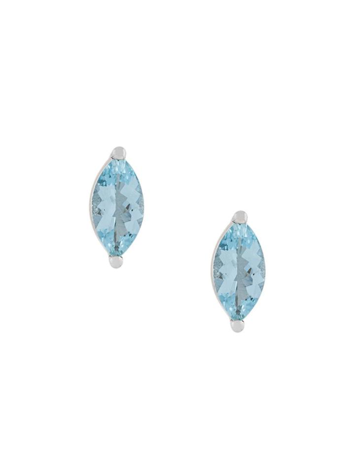 Delfina Delettrez 18kt White Gold Dots Solitaire Aquamarine Stud