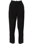 Raquel Allegra Sheer Cropped Trousers, Women's, Size: 1, Black, Silk