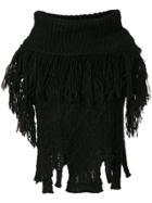 Philosophy Di Lorenzo Serafini Fringed Knit Cape - Black