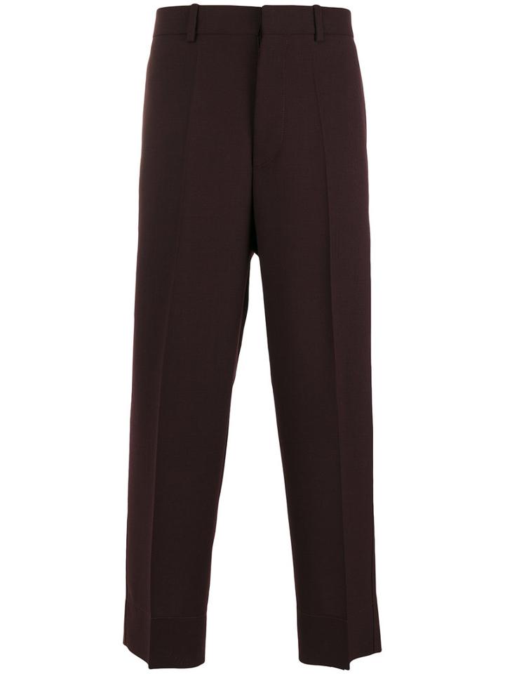 Marni Tailored Straight Trousers, Men's, Size: 50, Red, Wool/cotton
