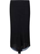 Rick Owens Pleated Back Skirt, Women's, Size: 48, Black, Viscose/silk