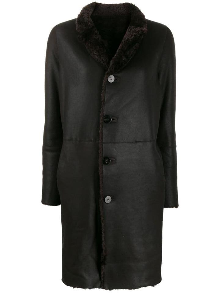 Giorgio Brato Shearling Button Coat - Brown