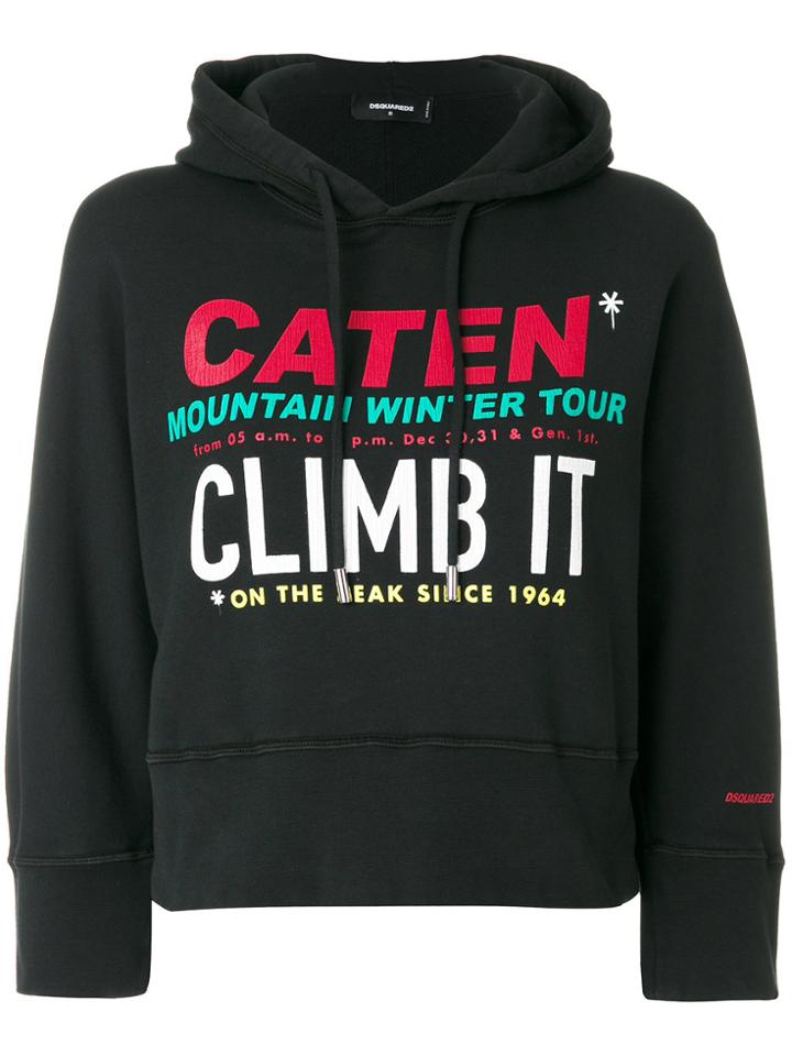 Dsquared2 Graphic Print Hoodie - Black