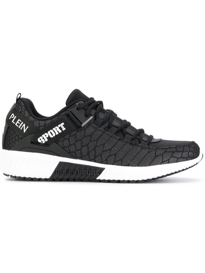 Plein Sport Reptile Print Sneakers - Black