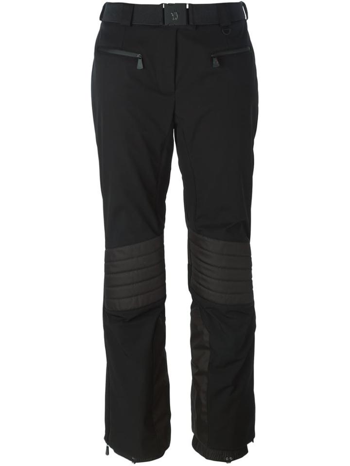 Moncler Grenoble Ribbed Panel Sporty Trousers, Women's, Size: Xl, Black, Spandex/elastane/polyimide/polyamide
