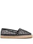 Red Valentino Polka-dot Mesh Espadrilles - Black