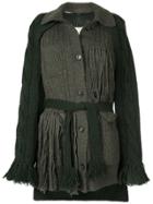 Maison Margiela Deconstructed Fringed Cardigan - Green