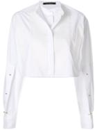 Rokh Double Collar Cropped Shirt - White