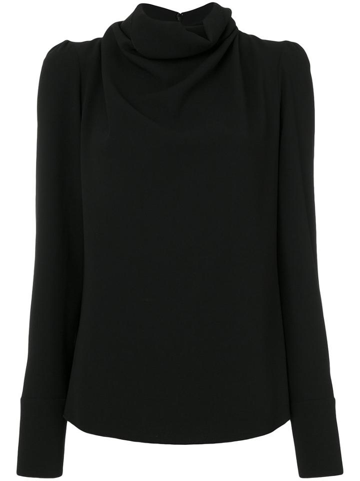 Maison Margiela - Cowl Neck Blouse - Women - Polyester - 44, Black, Polyester