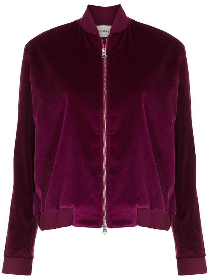 Egrey Velvet Bomber Jacket - Pink & Purple