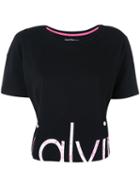 Calvin Klein Jeans - Cropped Logo T-shirt - Women - Cotton - M, Black, Cotton