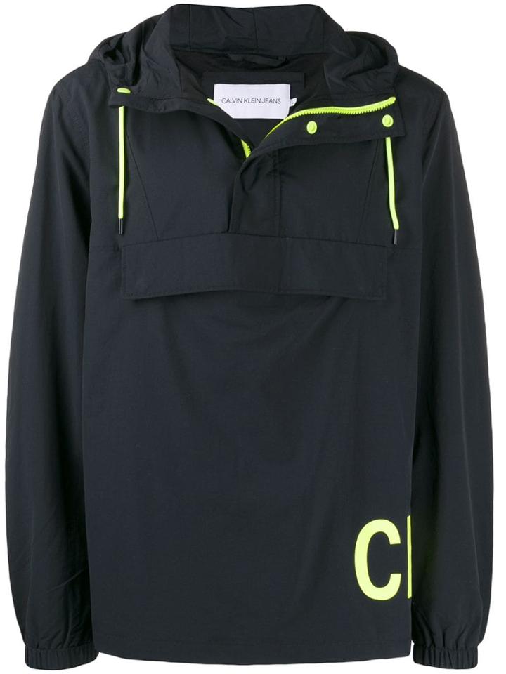 Calvin Klein Jeans Logo Print Windbreaker - Black
