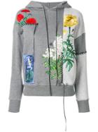 Alexander Mcqueen Floral Embroidered Hoodie - Grey