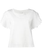 See By Chloé Scalloped T-shirt, Women's, Size: Large, White, Cotton
