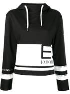 Ea7 Emporio Armani Two-tone Logo Hoodie - Black