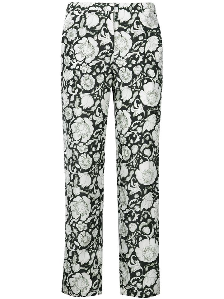 Christian Wijnants Flower Print Cropped Trousers - Green
