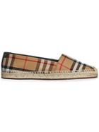 Burberry Vintage Check And Leather Espadrilles - Brown