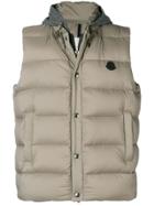 Moncler Hooded Feather Down Gilet - Nude & Neutrals