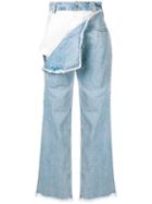 Seen Users Torn Flap Jeans - Blue