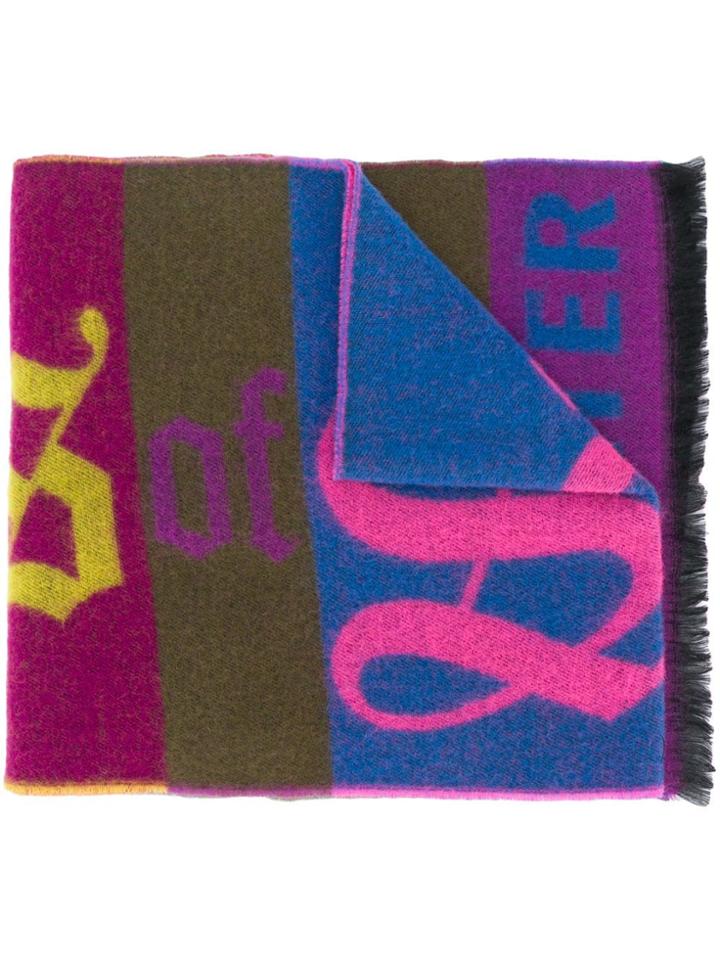 Walter Van Beirendonck Patchwork Style Scarf - Purple