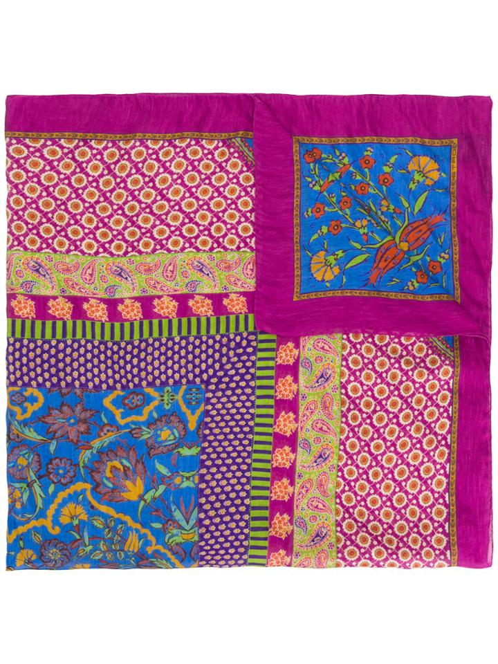 Etro Printed Scarf - Pink & Purple