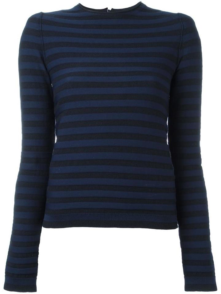 Sonia Rykiel Striped Round Neck Jumper, Women's, Size: Xs, Black, Polyester/cashmere/virgin Wool