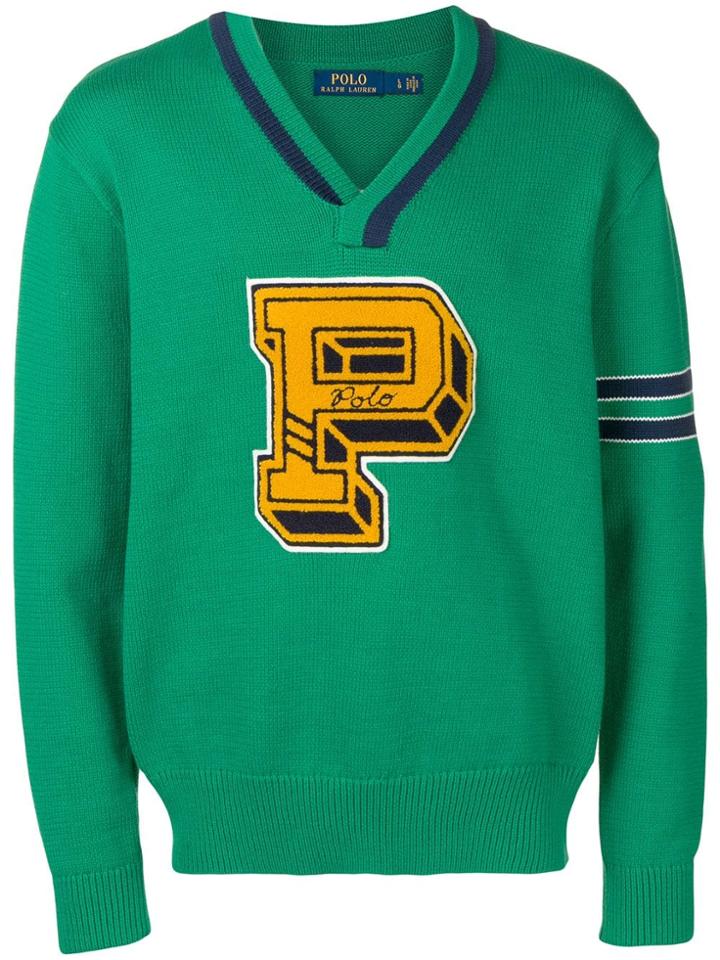 Polo Ralph Lauren Letterman Embroidered Jumper - Green