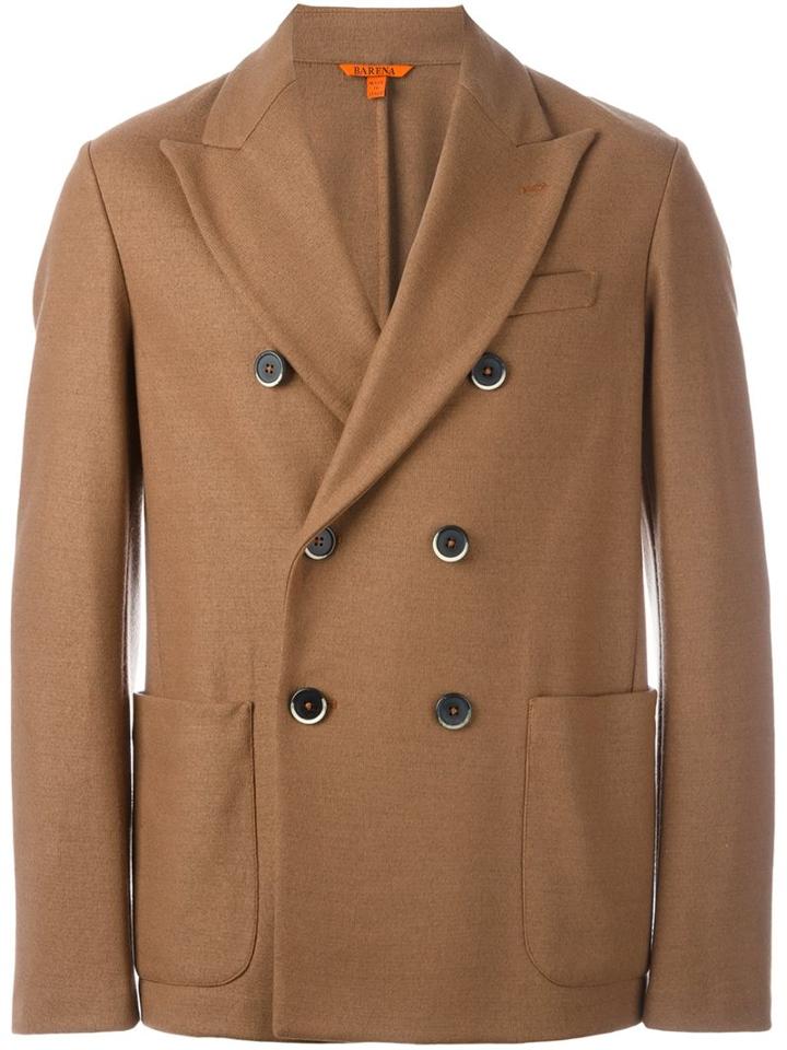 Barena Notched Peaked Lapels Blazer, Men's, Size: 52, Nude/neutrals, Cotton/polyamide/virgin Wool