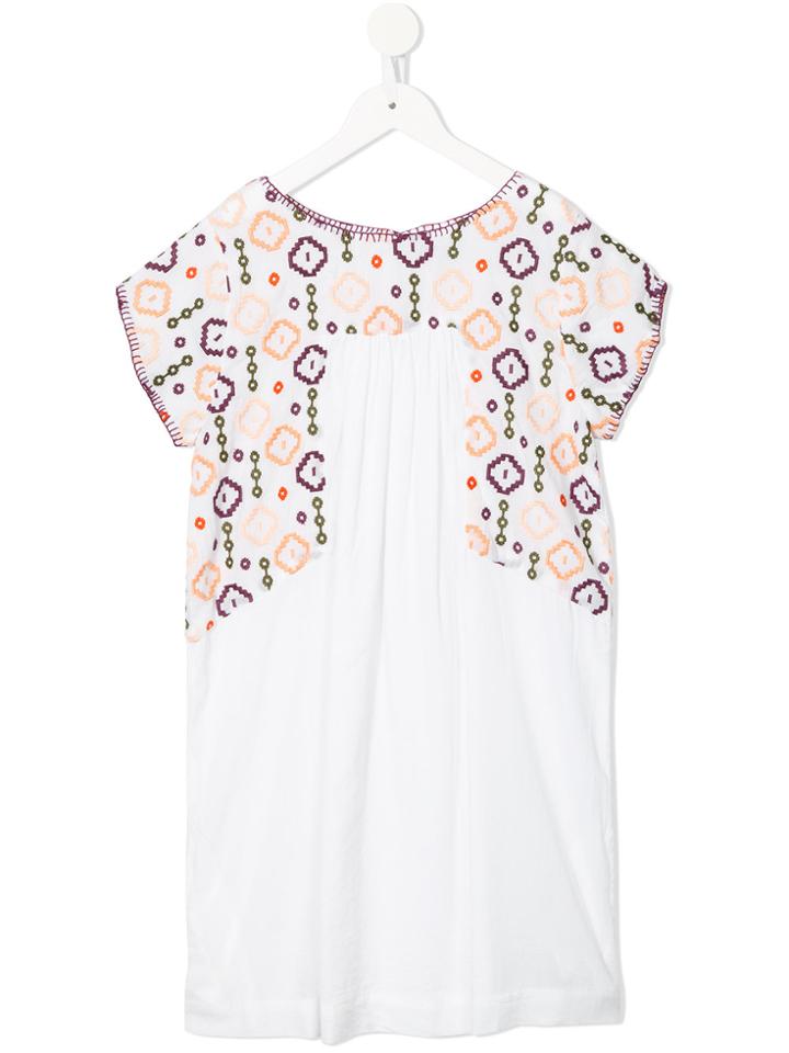 Velveteen Sofie Embroidered Tunic Dress - White