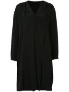 Y's Wide Lapel Coat, Women's, Size: 2, Black, Polyester/triacetate