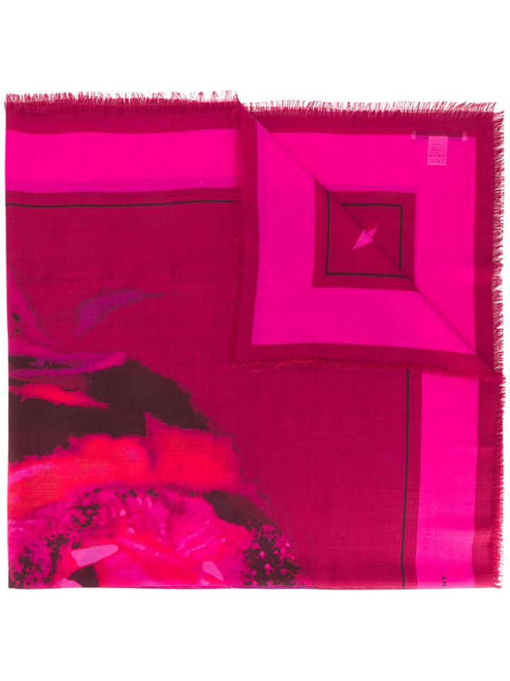 Givenchy Rottweiler Print Scarf - Pink & Purple