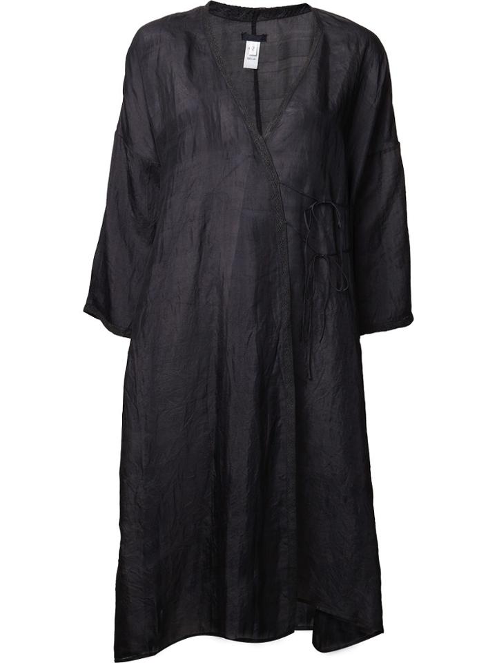 Dosa Belted Wrap Dress - Black