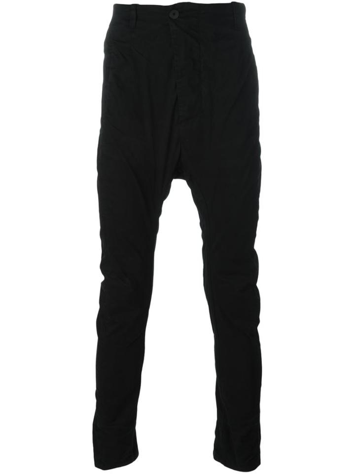 11 By Boris Bidjan Saberi Drop-crotch Trousers, Men's, Size: Large, Black, Cotton/spandex/elastane