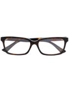 Gucci Eyewear Square Frame Glasses - Brown
