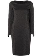 Luisa Cerano Metallic Glitter Shift Dress - Black