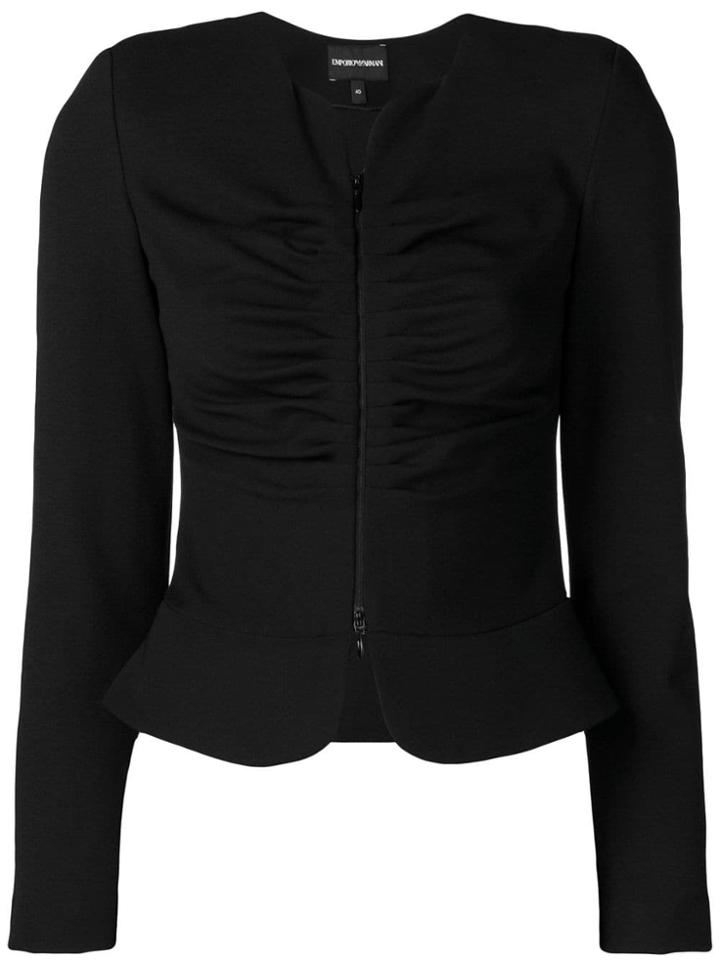 Emporio Armani Draped Effect Jacket - Black