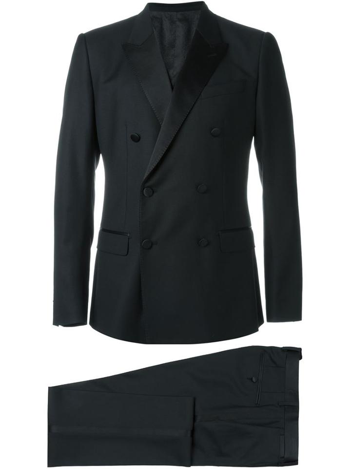 Dolce & Gabbana Three-piece Dinner Suit, Men's, Size: 52, Black, Silk/polyester/acetate/virgin Wool