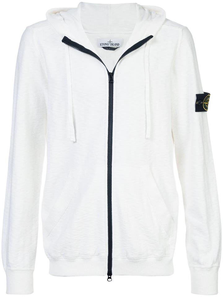 Stone Island Knitted Zip-up Hoodie - White