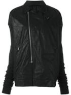 Rick Owens Oversized Biker Jacket, Women's, Size: 44, Black, Cotton/calf Leather/polyester/virgin Wool