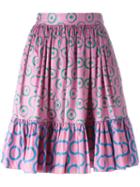 Yves Saint Laurent Vintage Circle Print Pleated Skirt, Women's, Size: 40, Pink/purple