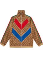 Gucci Gg Technical Jersey Jacket - Brown