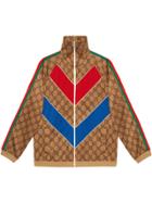 Gucci Gg Technical Jersey Jacket - Brown